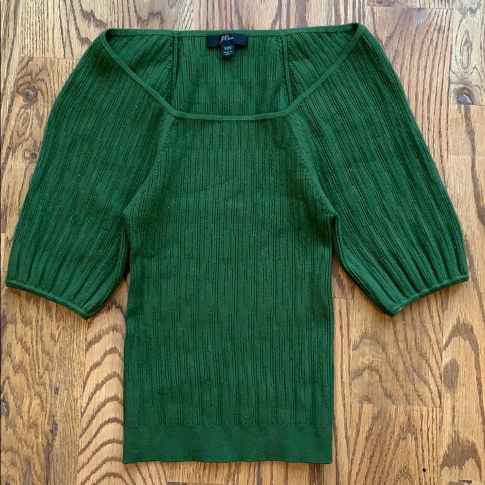 J. Crew Blouson Sleeved Square Neck Stretch Top